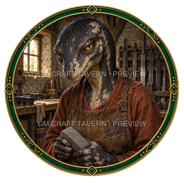 Urdan Westmere - aperçu de token de forgeron vu du dessus