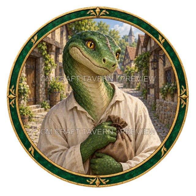 Varka Deepgrove - aperçu de token de villageois vu du dessus