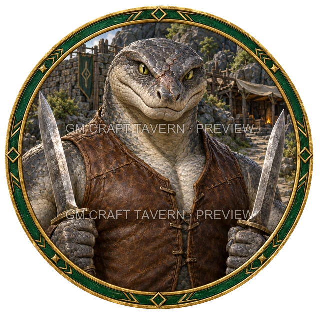 Durg Clearwell - aperçu de token de combattant vu du dessus