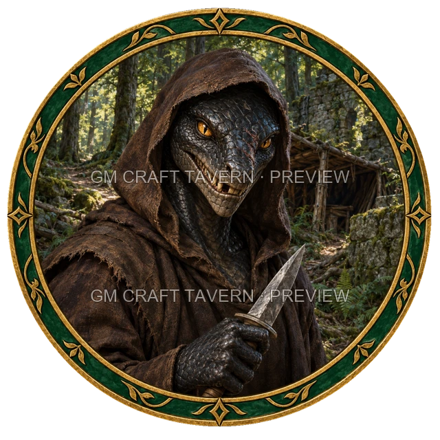 Aperçu de token de brigand de grand chemin vu du dessus