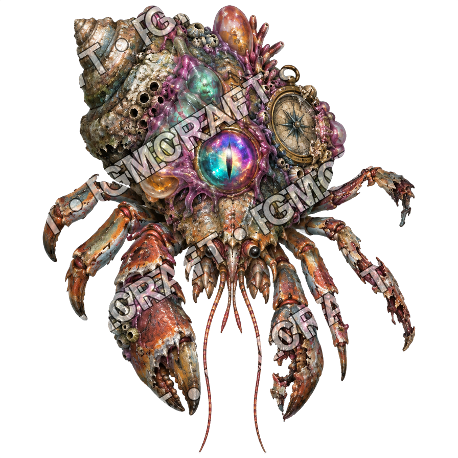 Pirate Ocean 0394 Host Crab Symbiosis Lens Topdown Token top-down token preview