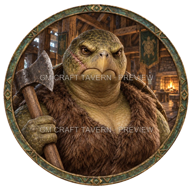Aperçu du token vu du dessus de Grom Stonebrook - Barbare