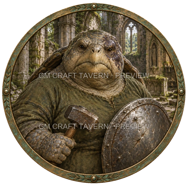 Aperçu du token vu du dessus de Grom Mossridge - Paladin
