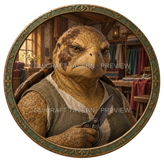 Durg Oakbend - aperçu de token d’artisan vu du dessus