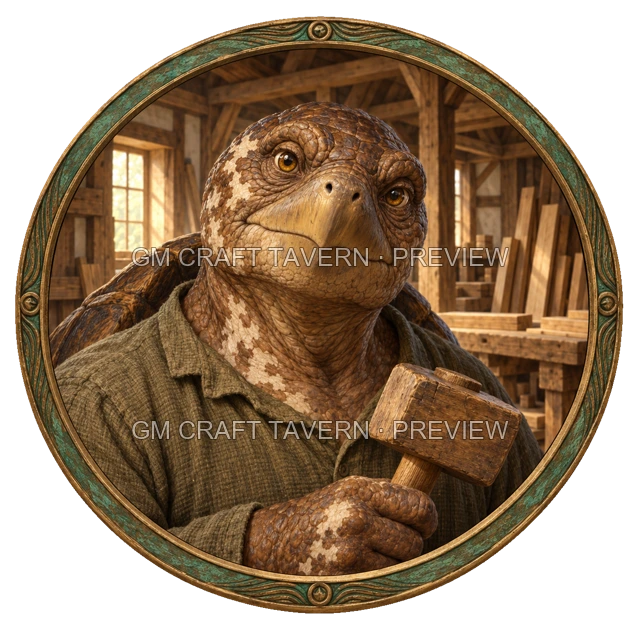 Morga Oakbend - aperçu de token d’artisan vu du dessus