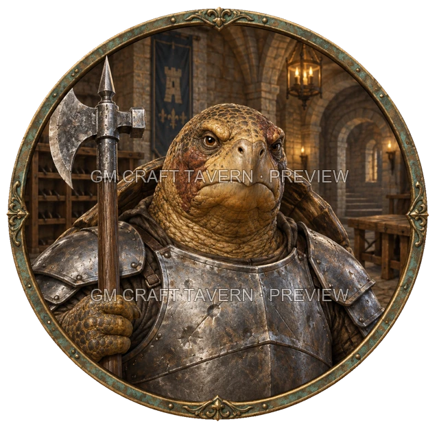 Varka Redcliff - aperçu de token de combattant vu du dessus