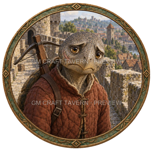 Besha Redcliff - aperçu de token de combattant vu du dessus