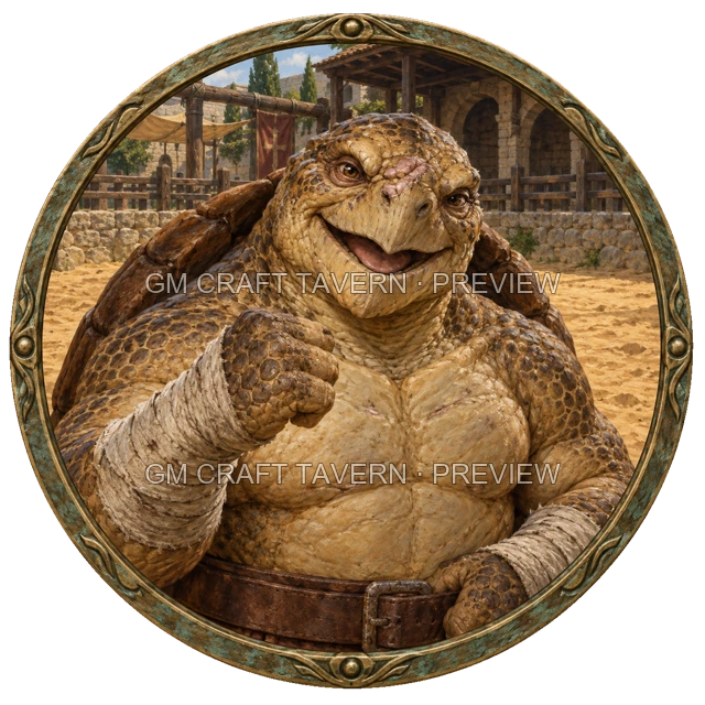 Morga Redcliff - aperçu de token de combattant vu du dessus