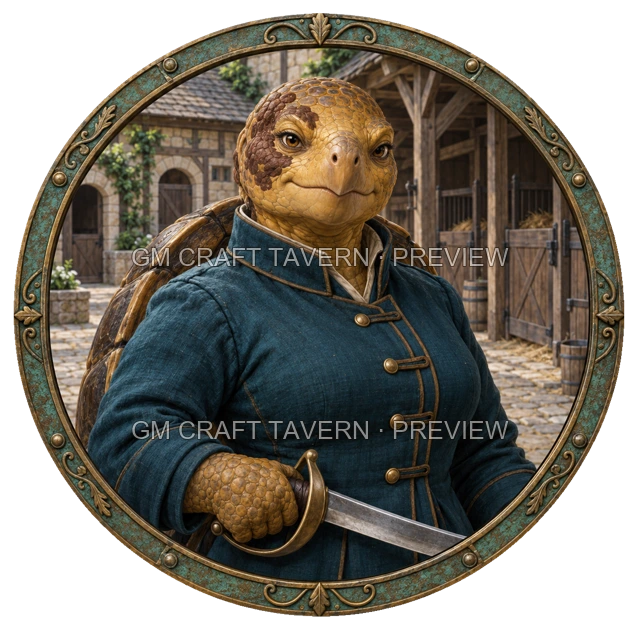 Grom Clearwell - aperçu de token de combattant vu du dessus