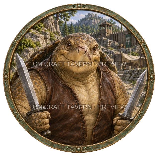 Durg Clearwell - aperçu de token de combattant vu du dessus