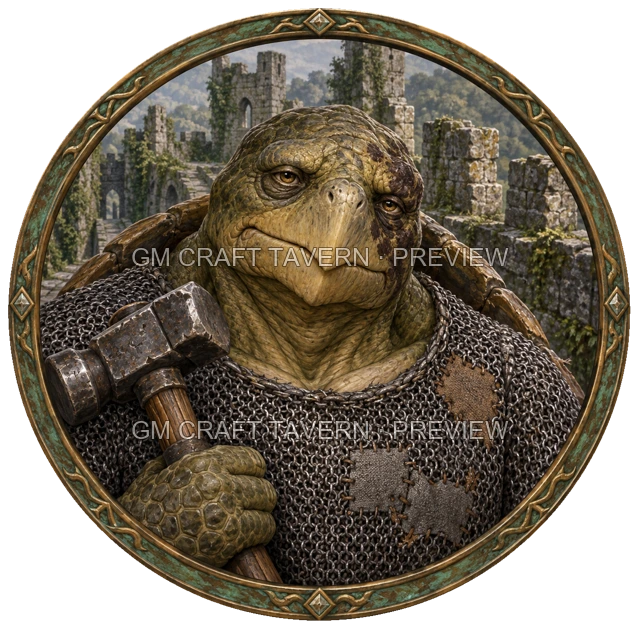 Morga Clearwell - aperçu de token de combattant vu du dessus