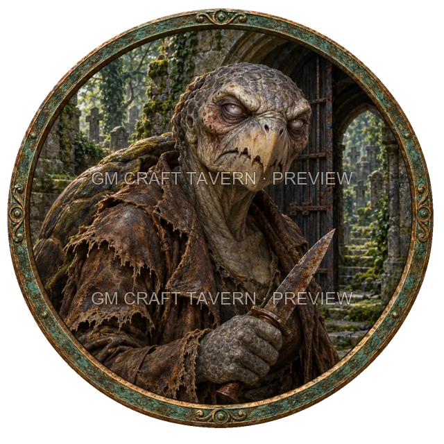 Aperçu de token de bandit mort-vivant vu du dessus