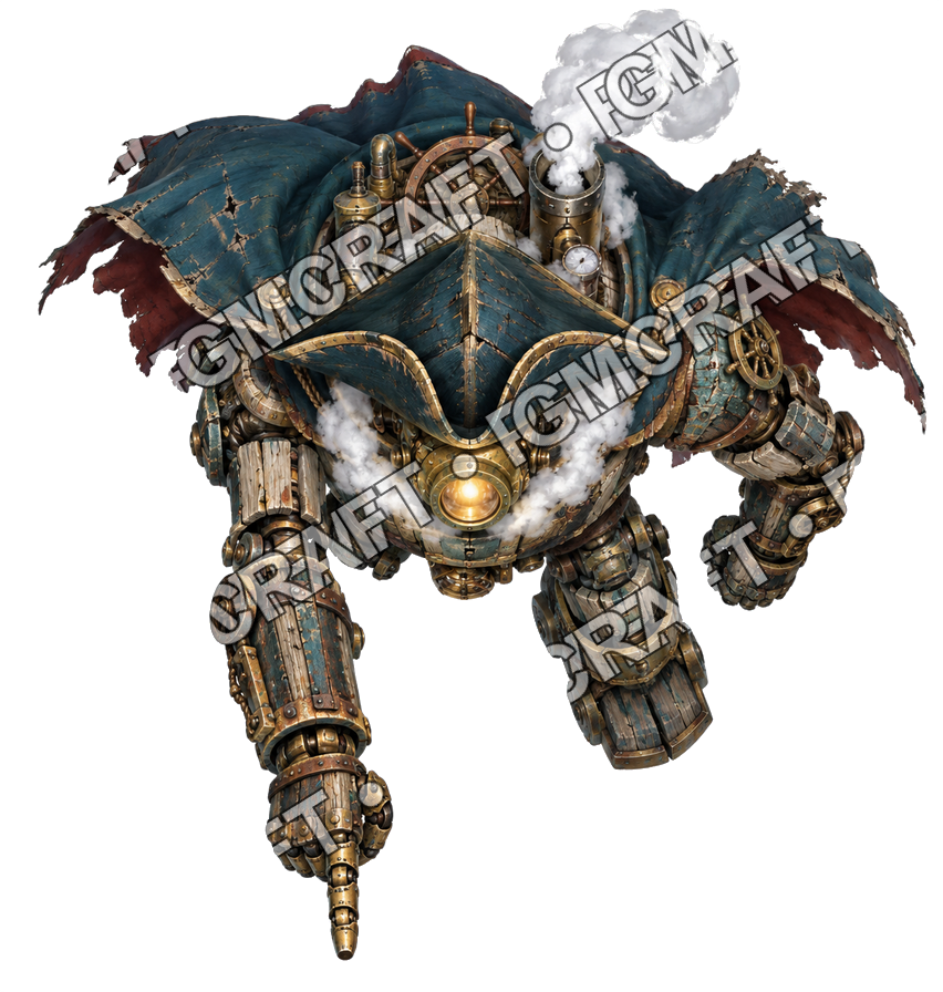 Pirate Ocean 0418 Ancient Pilot Steam Lens Topdown Token top-down token preview