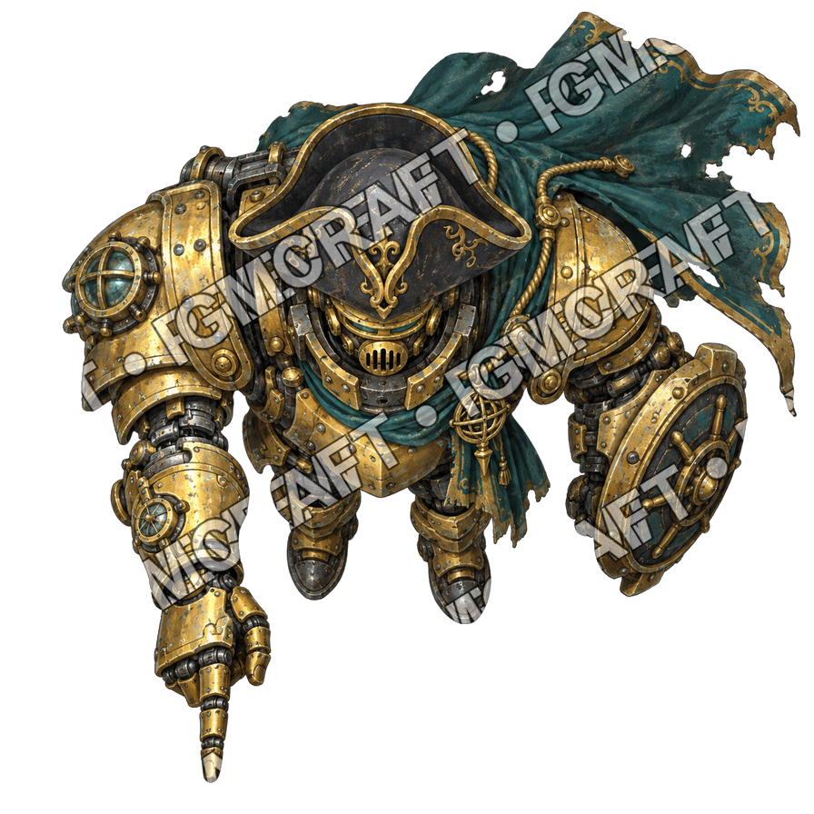 Pirate Ocean 0419 Ancient Pilot Gold Lens Topdown Token top-down token preview
