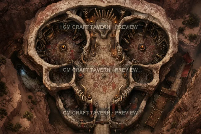 Skull Shrine Court battlemap preview