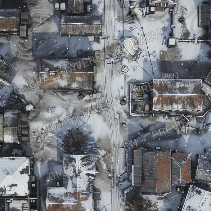 Snow Covered City battlemap preview