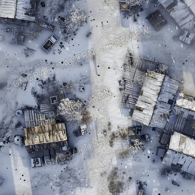 Snow Covered City After A Climat battlemap preview
