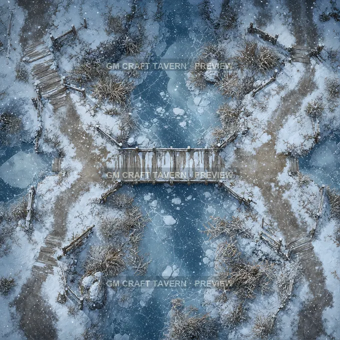 Low Marsh Bridge Crossing battlemap preview