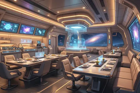 Crew restaurant 733 spaceship interior preview
