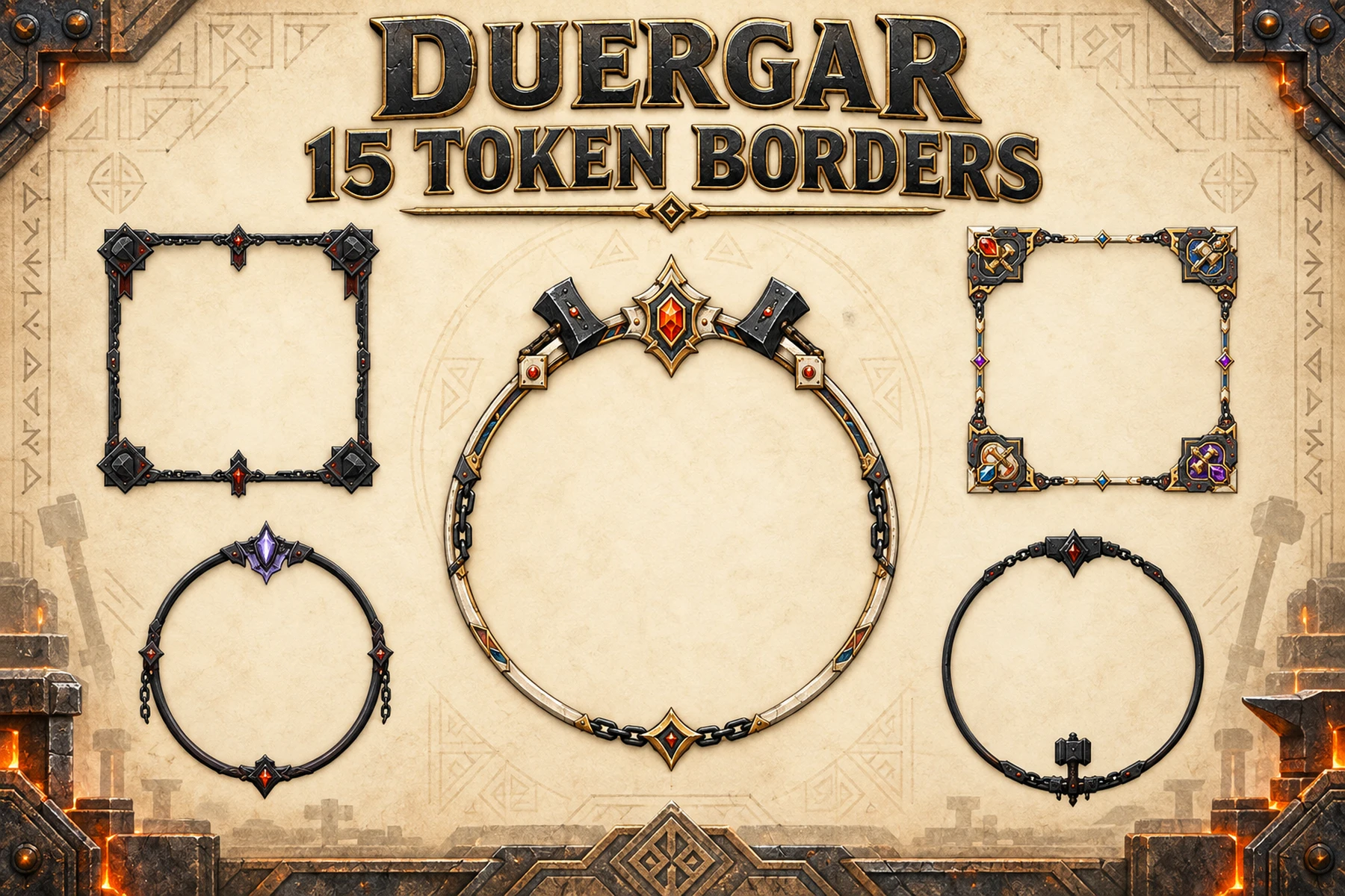 15 Duergar Token Borders