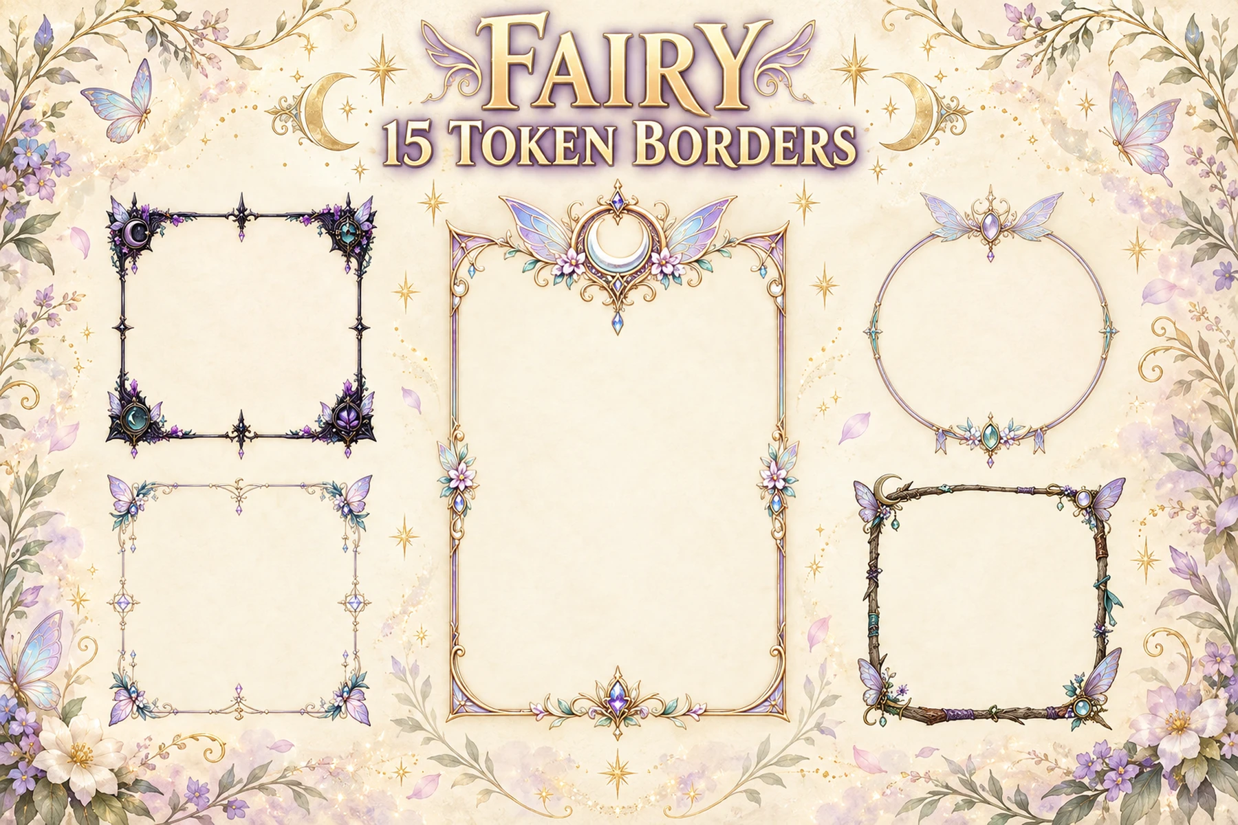 15 Fairy Token Borders