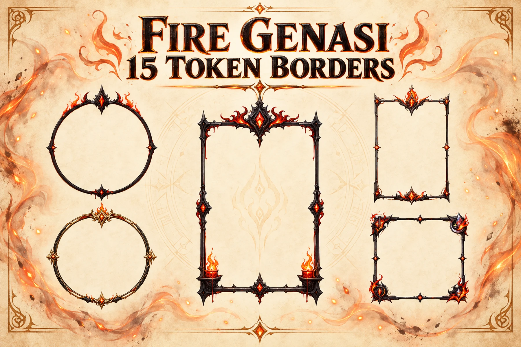 15 Fire Genasi Token Borders