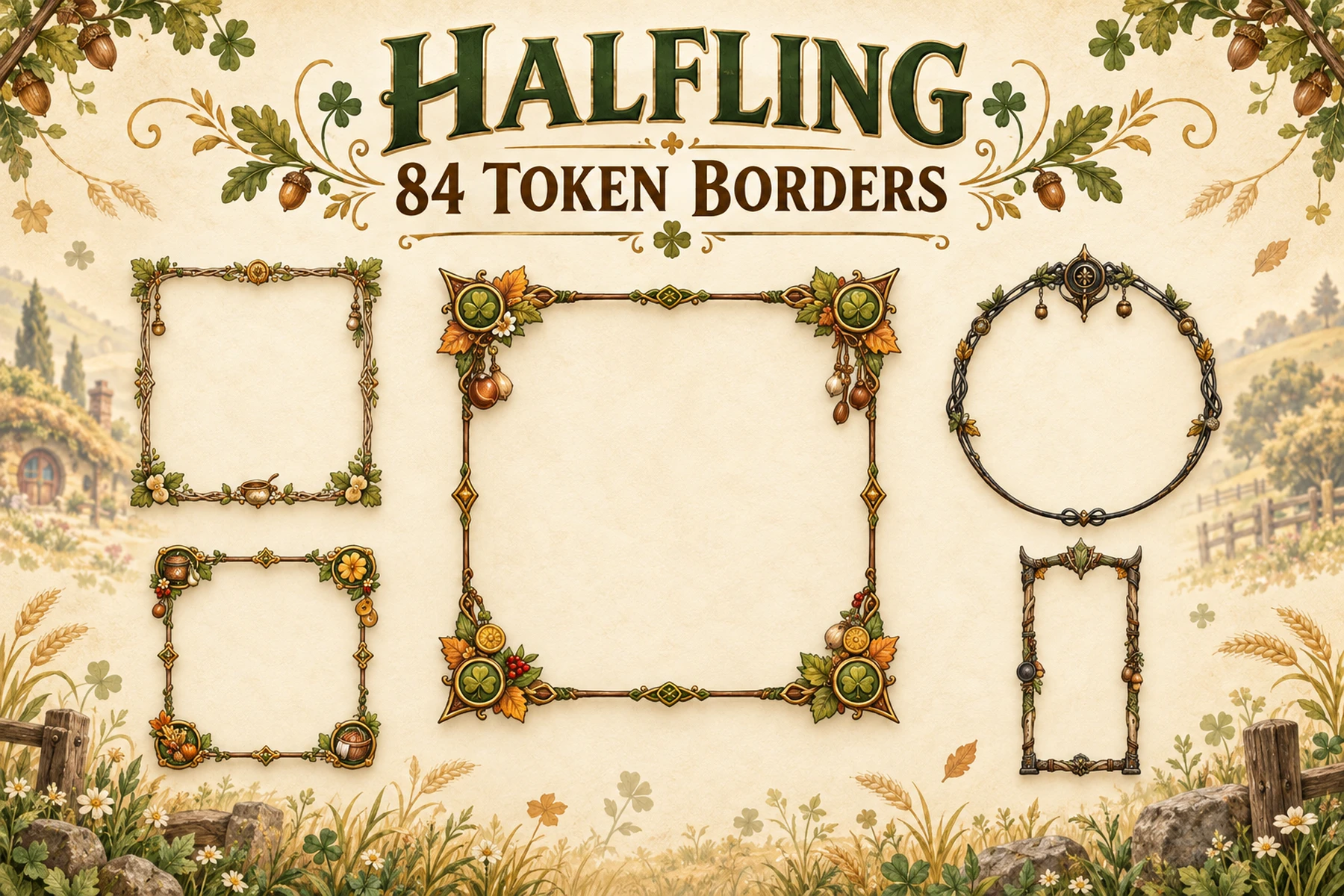 84 Halfling Token Borders