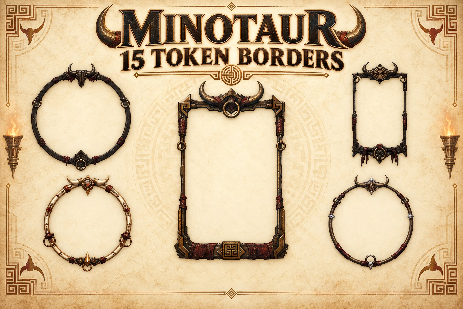 15 Minotaur Token Borders