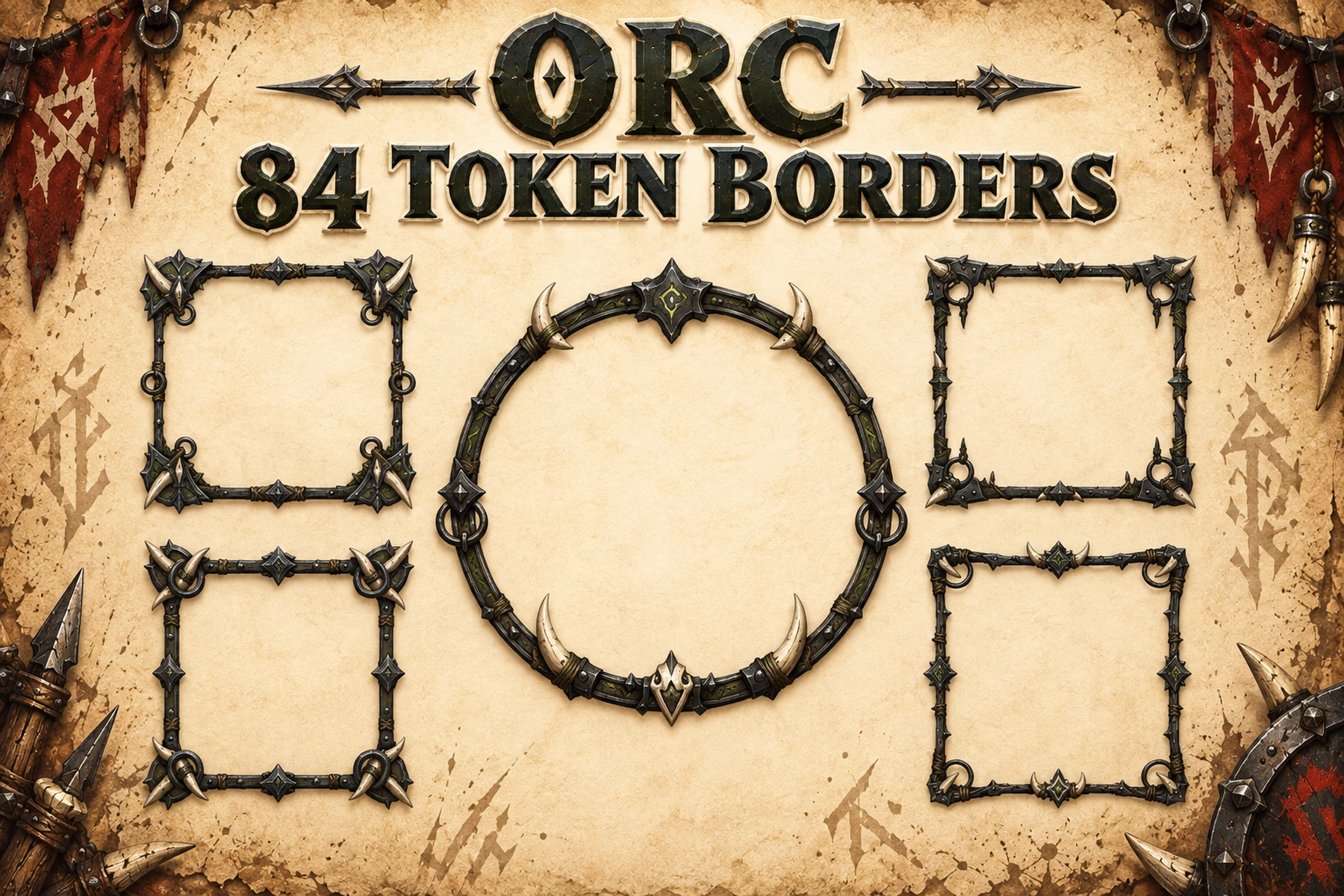 84 Orc Token Borders