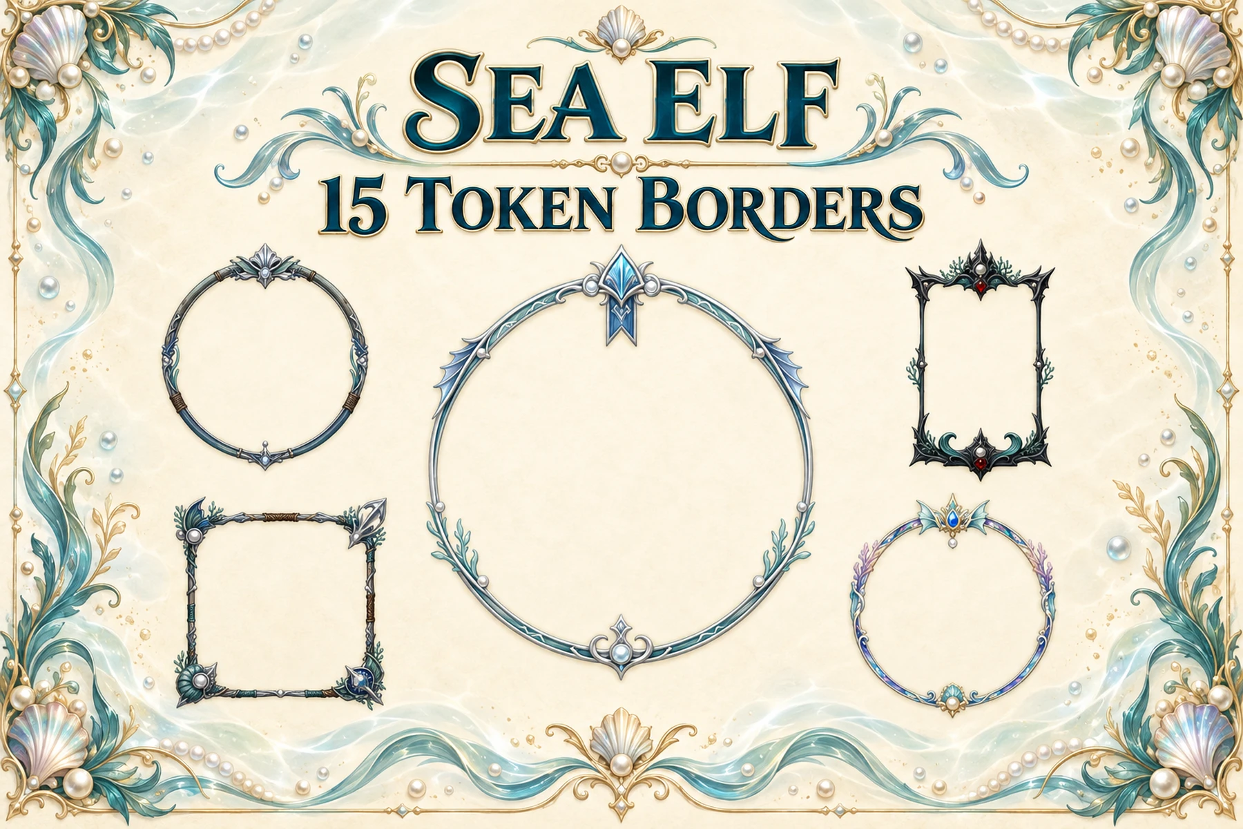 15 Sea Elf Token Borders
