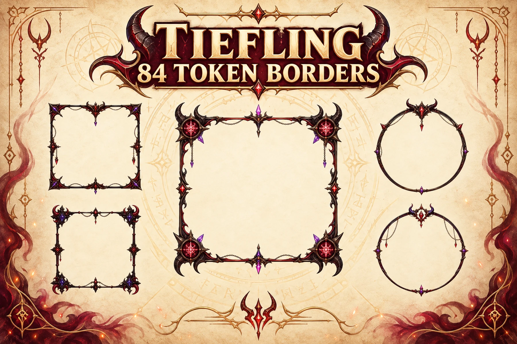 84 Tiefling Token Borders