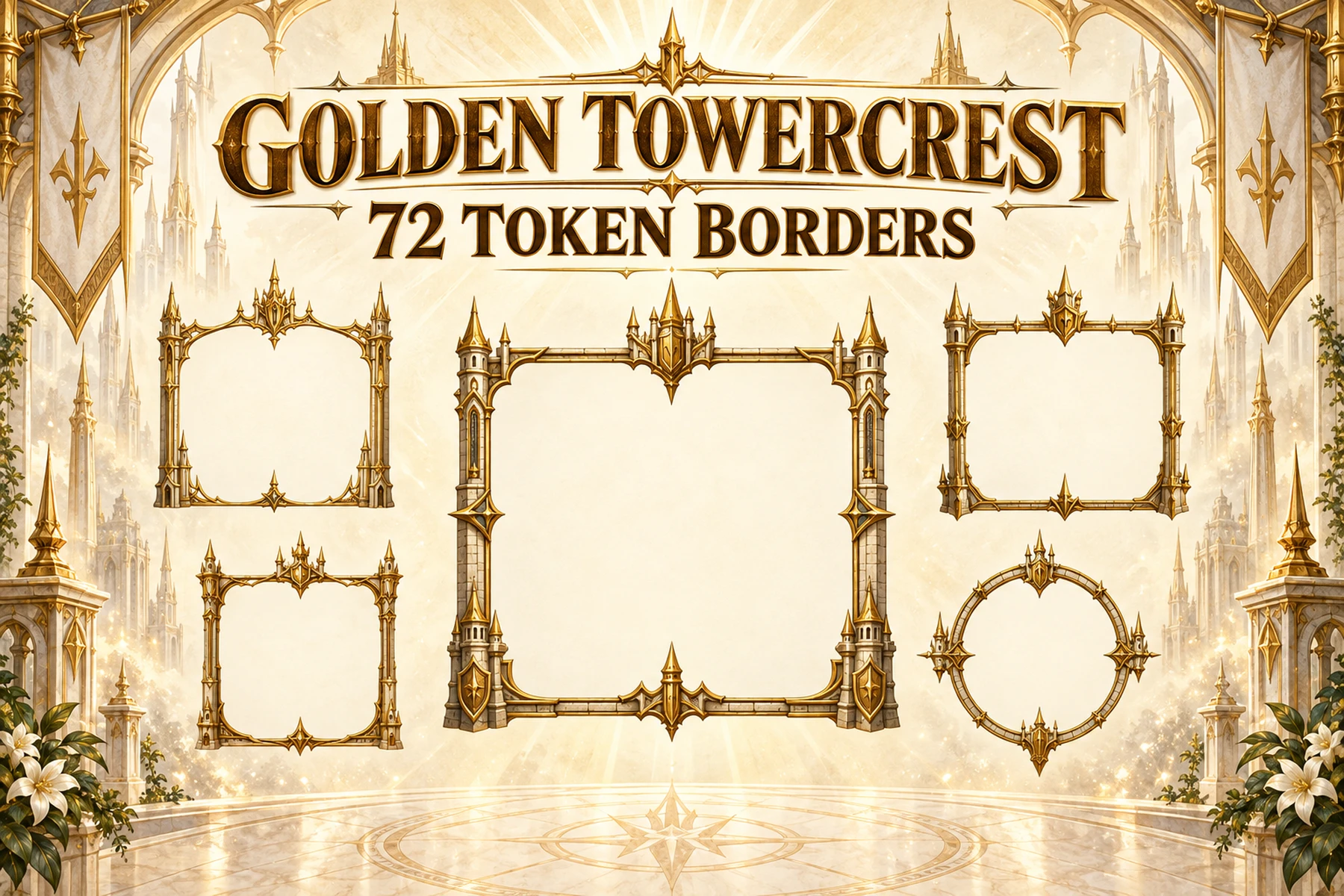 72 Golden Towercrest Token Borders