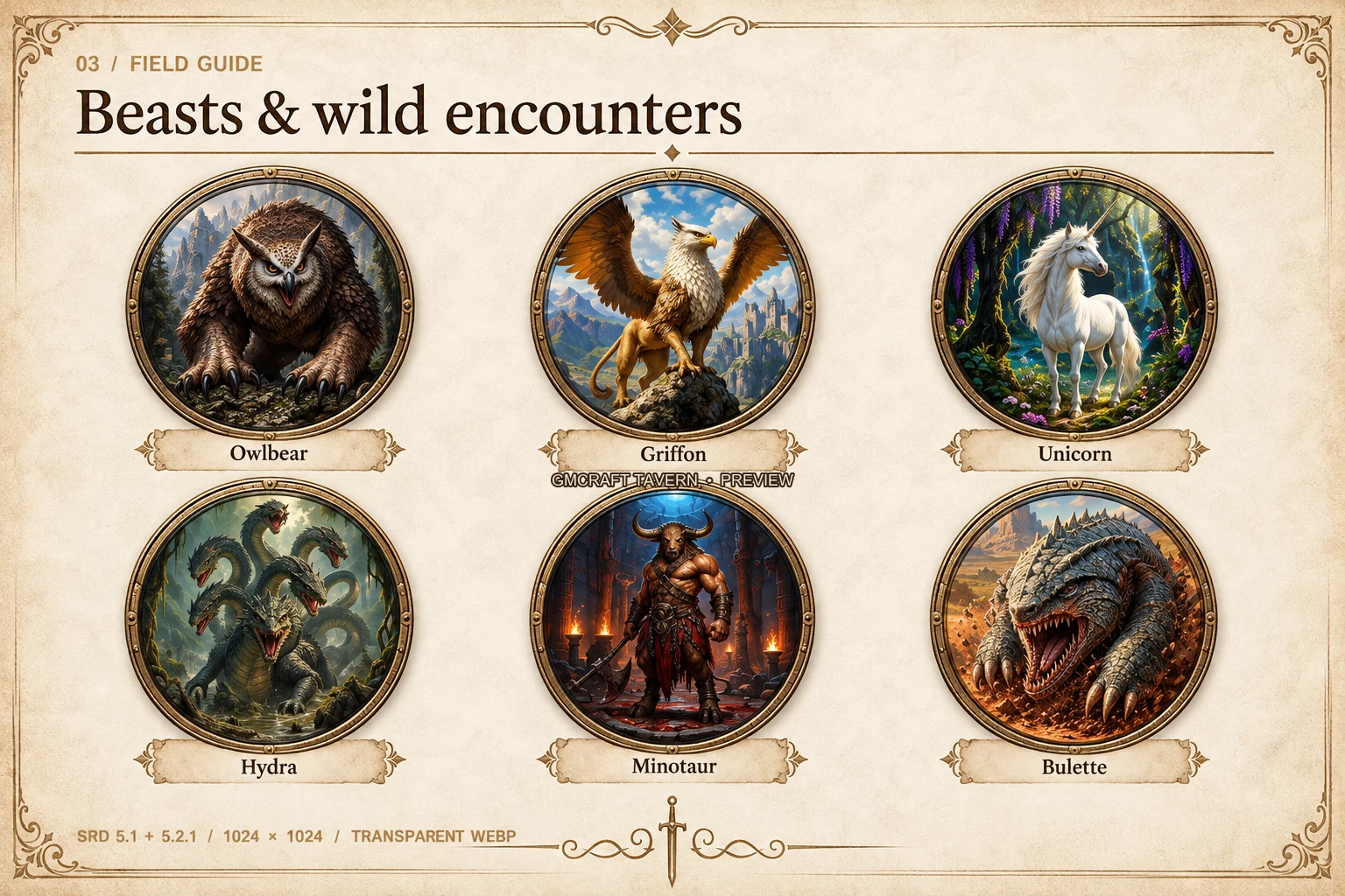 362 Circular D&D 5e Monster Tokens product preview 5