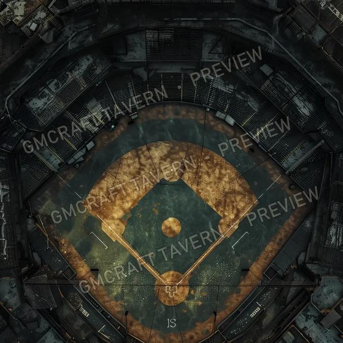 Abandonned Baseball Stadium battlemap preview