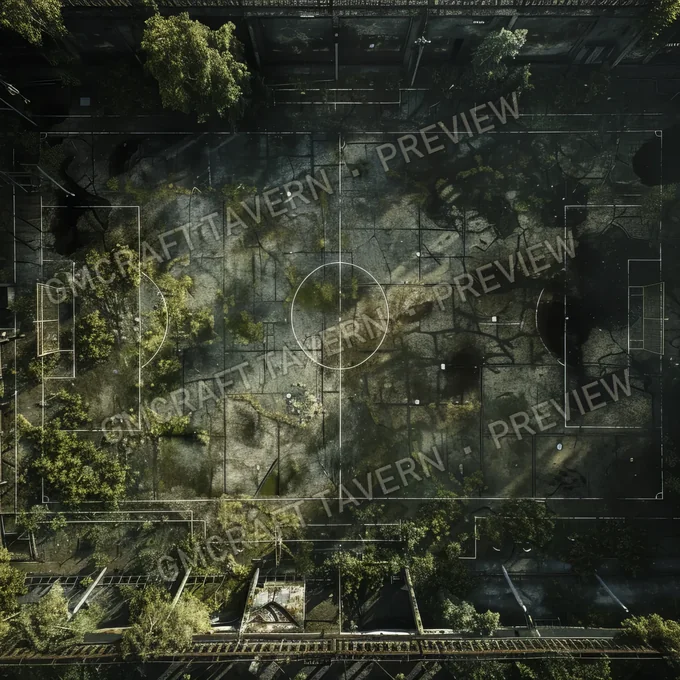 Abandonned Football Stadium battlemap preview
