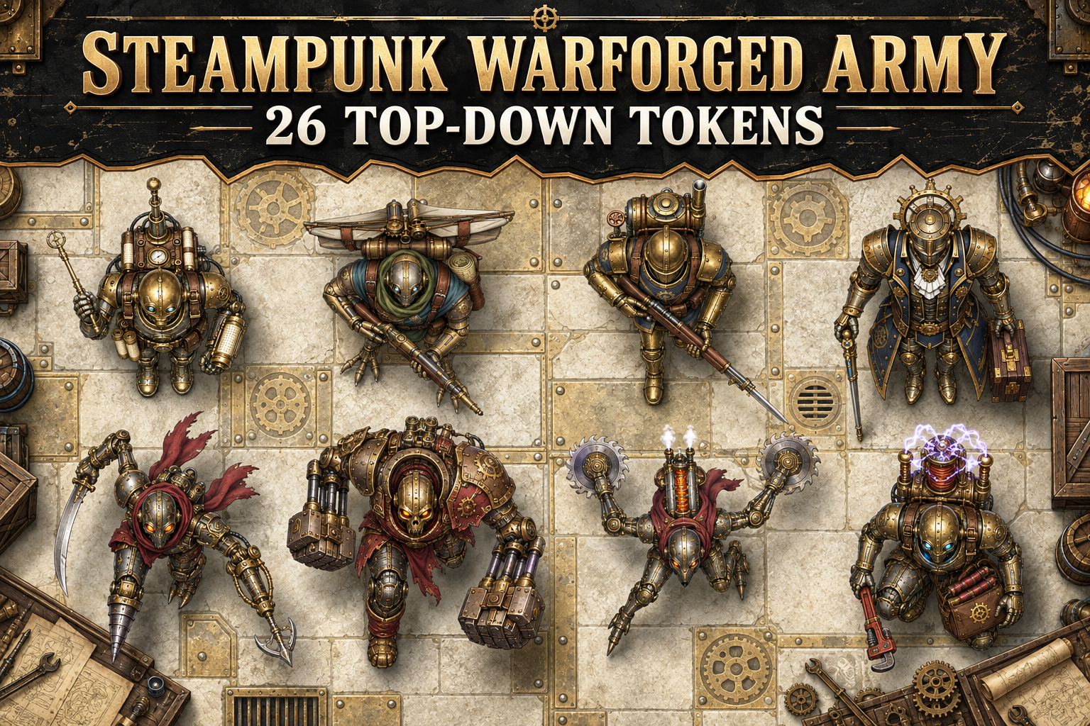 Steampunk Warforged Army product preview
