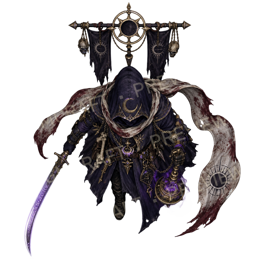 Moon Blood Duelist top-down token preview