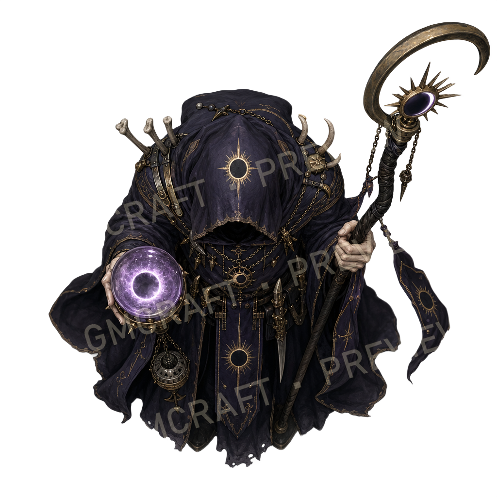 Grave Orb Seer top-down token preview