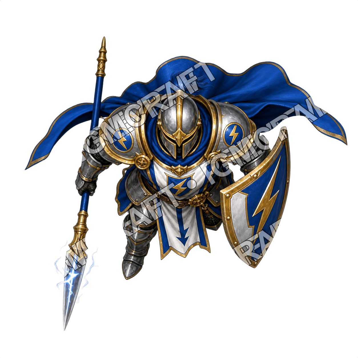 Royal Storm Guard 01 Thunder Spear Captain Topdown Token top-down token preview