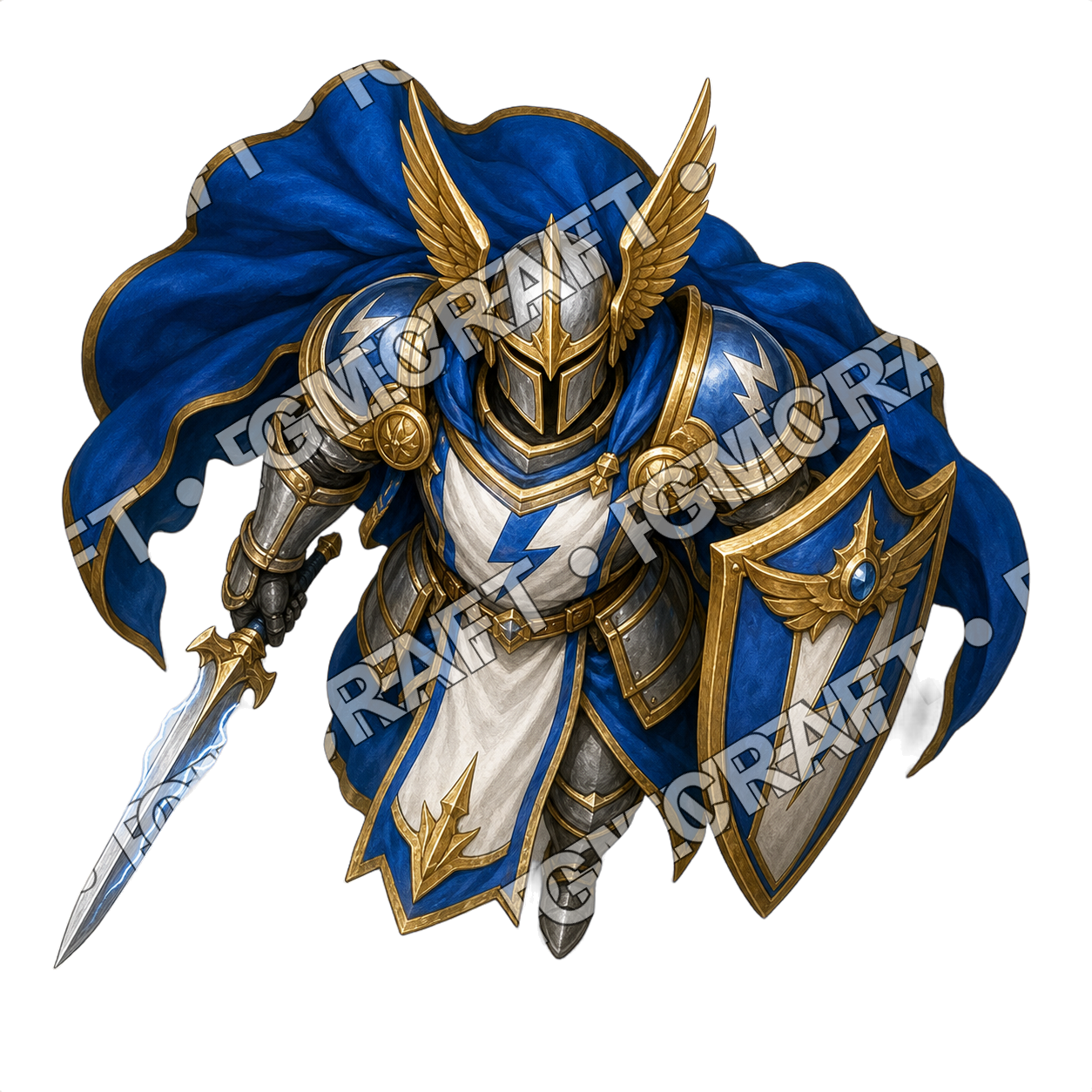 Royal Storm Guard 22 Winged Helm Paladin Topdown Token top-down token preview