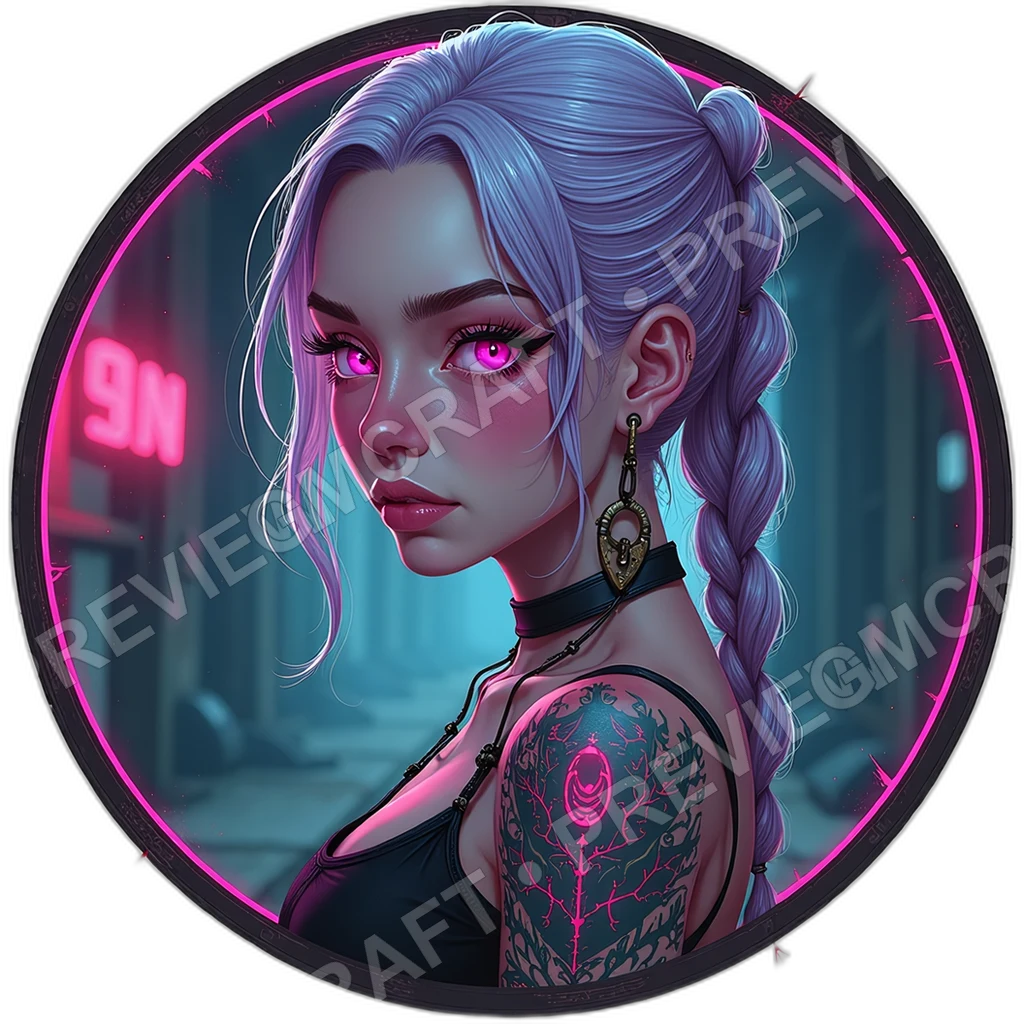 Railline Jitter Female Luminous Vein Tattoos Trembling Index Looped Ampule Charm Addicts, ,Middle,Aged Adult,1.8,, ,Slim Build,1.8,, ,Lilac Hair,1.8,, 0001 top-down token preview