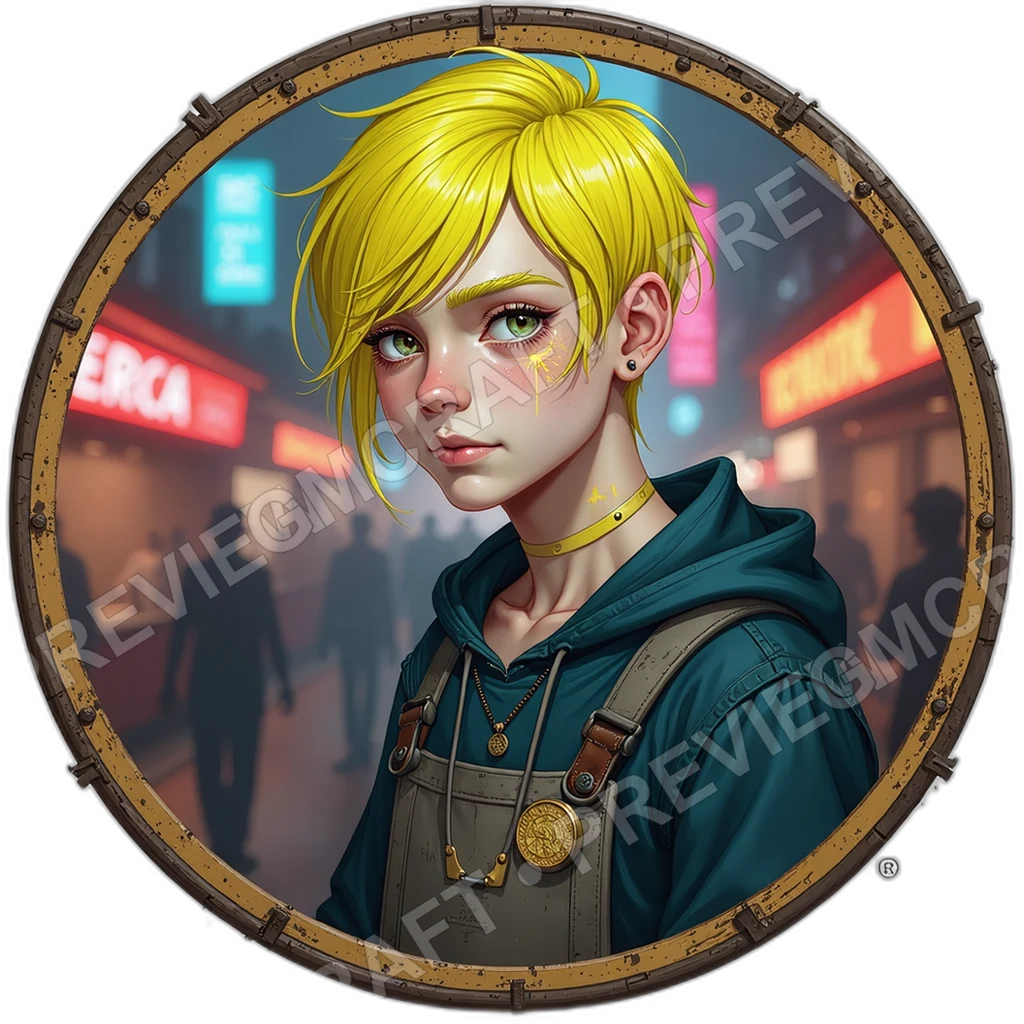 Brass Noodle Vendor, Male, Steam Vent Cart, Hand Lettered Menu Chip, Coin Charm Apron, Street Vendors, , Age,1.8,, ,Very Slim Build,1.8,, ,Neo 0001 top-down token preview