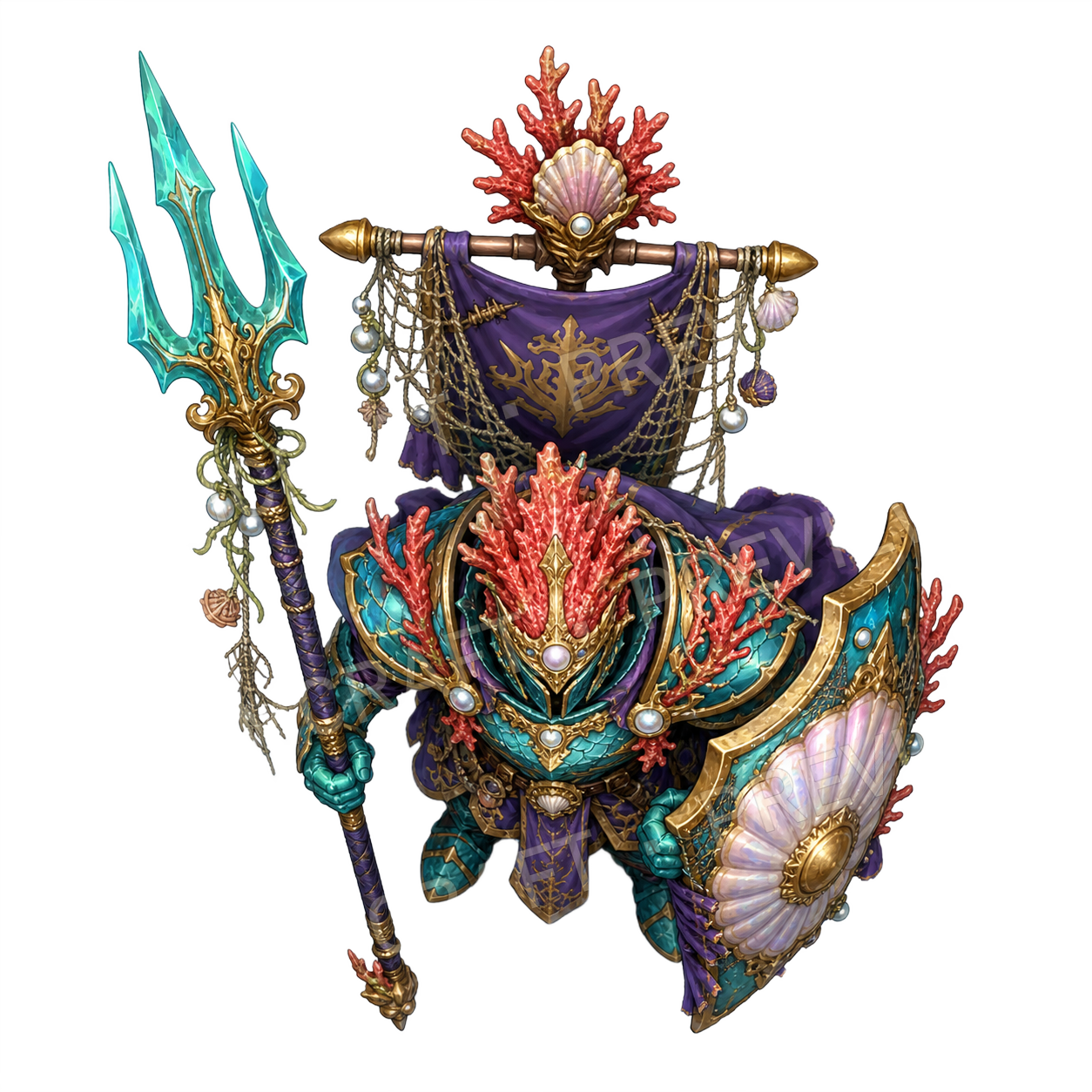 Coral Banner Guard top-down token preview