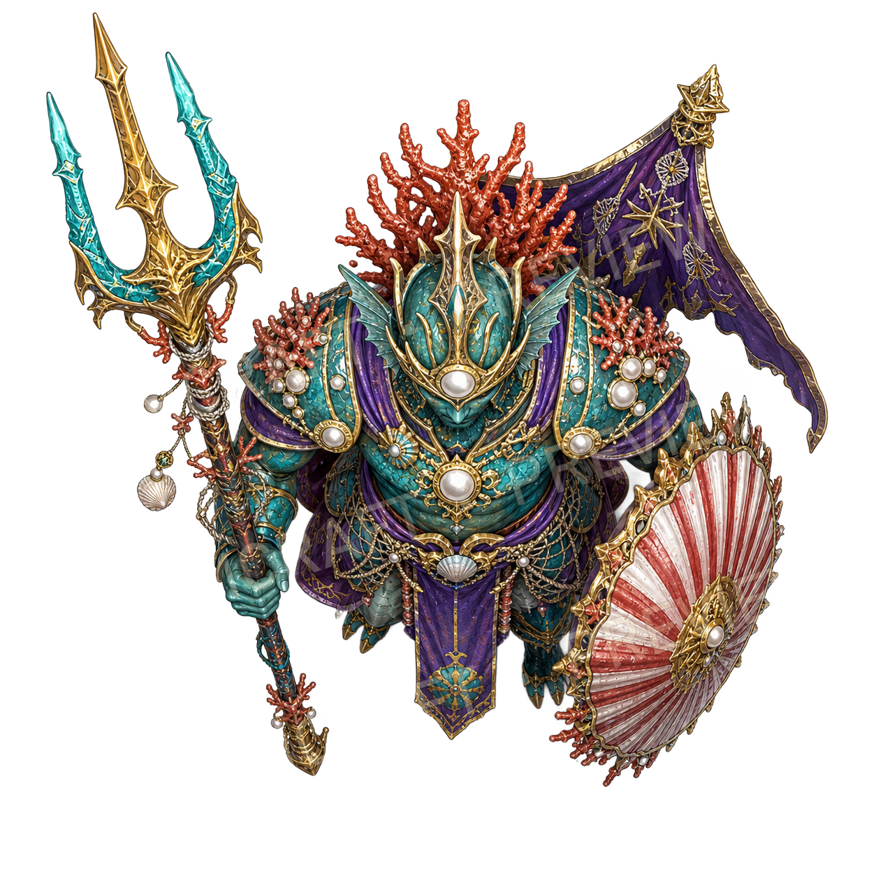 Atlantean Duelist top-down token preview