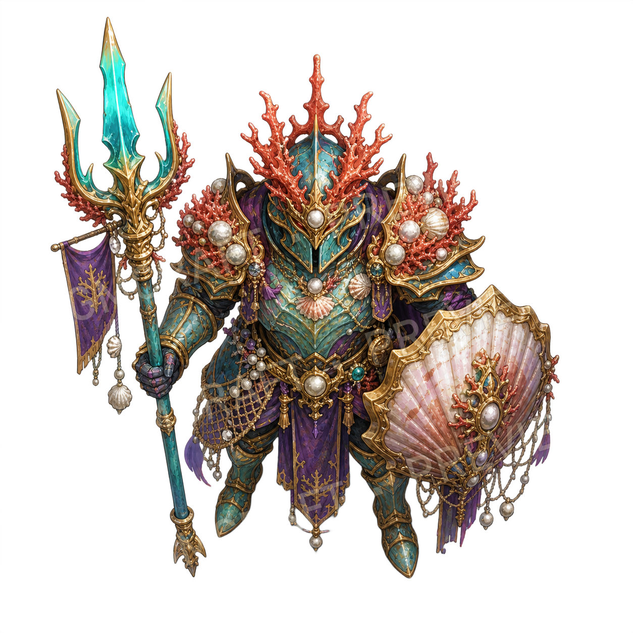 Coral Crown Custodian top-down token preview