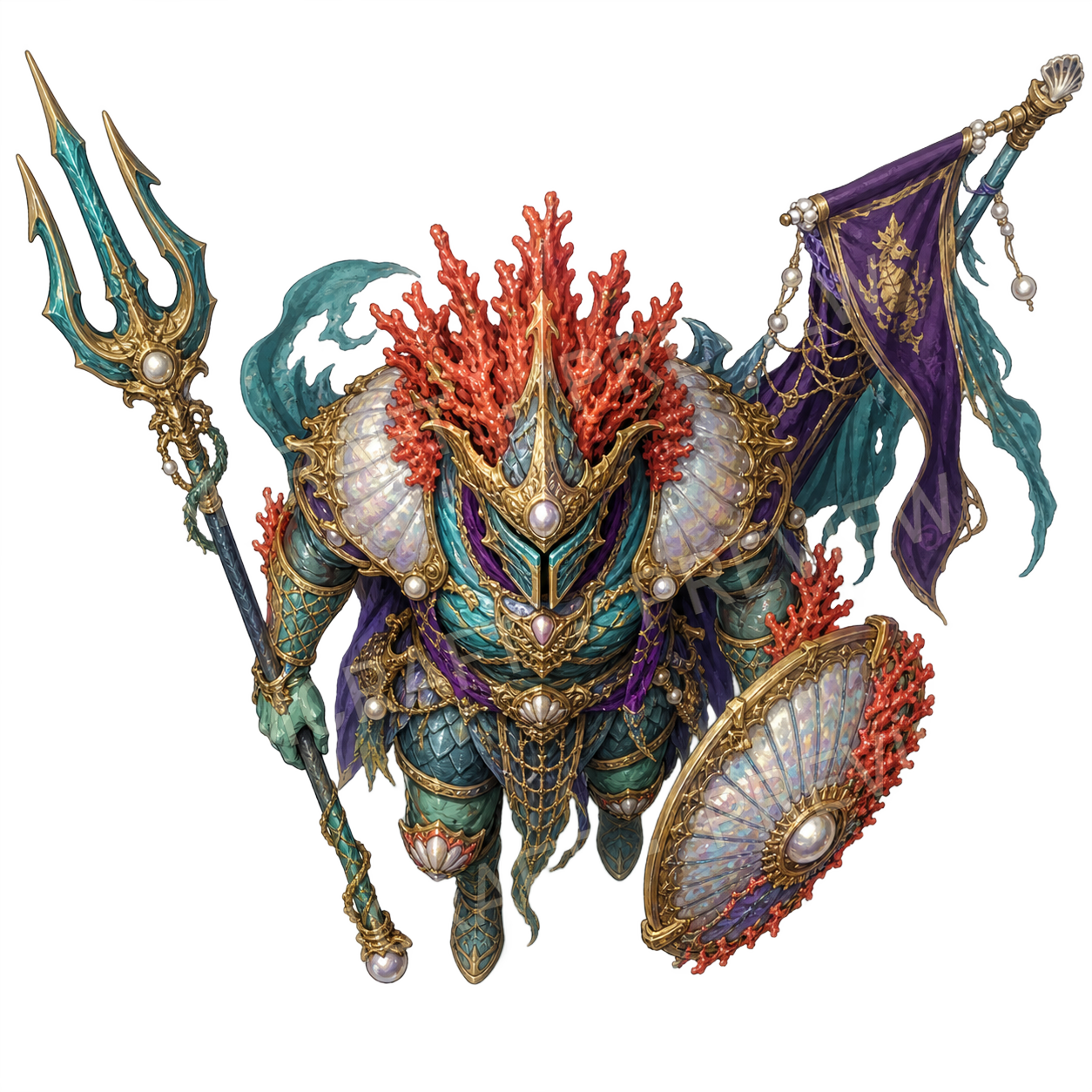Atlantean High Captain top-down token preview