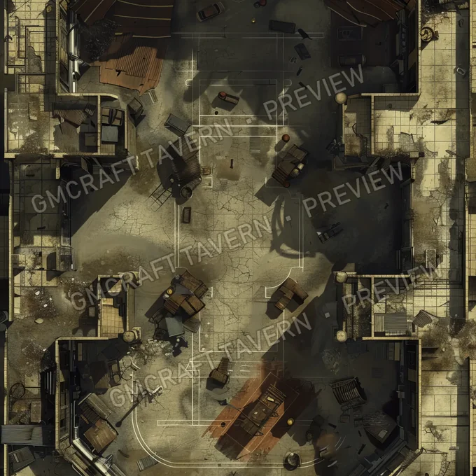 Derelict Shopping Mall With Scav battlemap preview