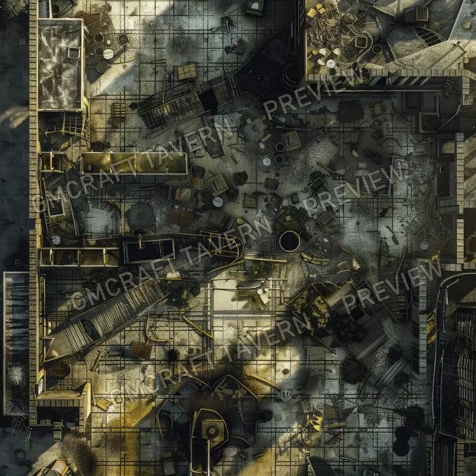 Derelict Shopping Mall With Scav battlemap preview