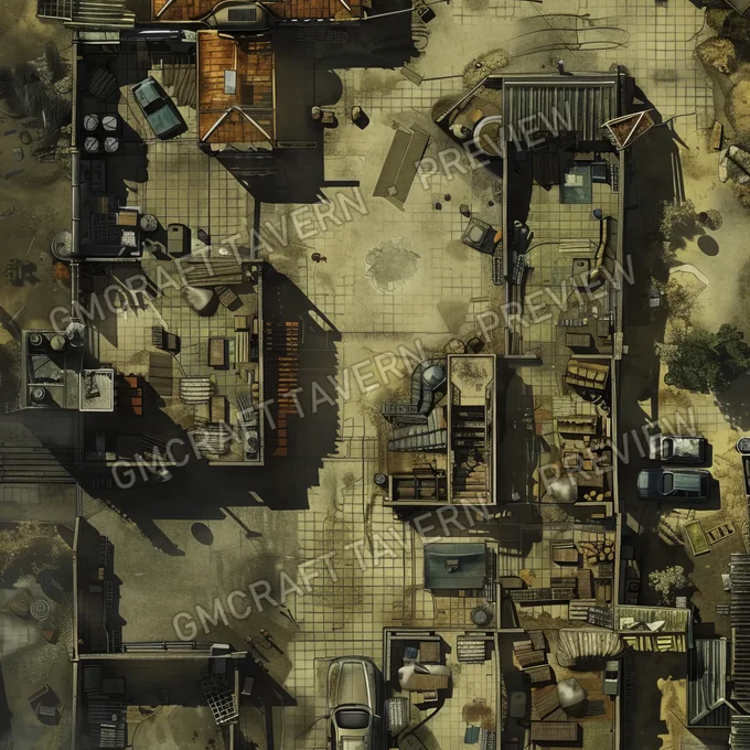 Supermarket Post Apo Battlem battlemap preview