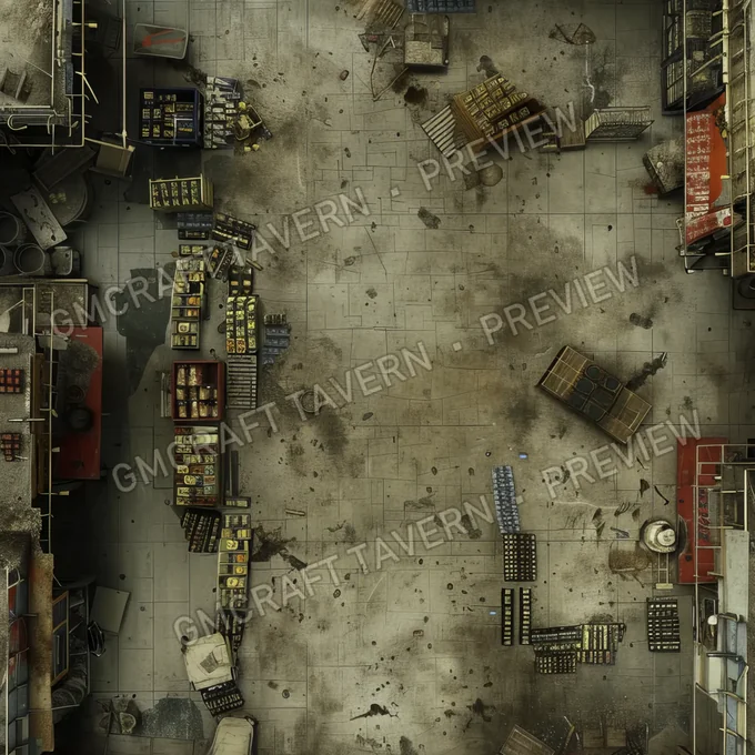 Supermarket Post Apo Battlem battlemap preview